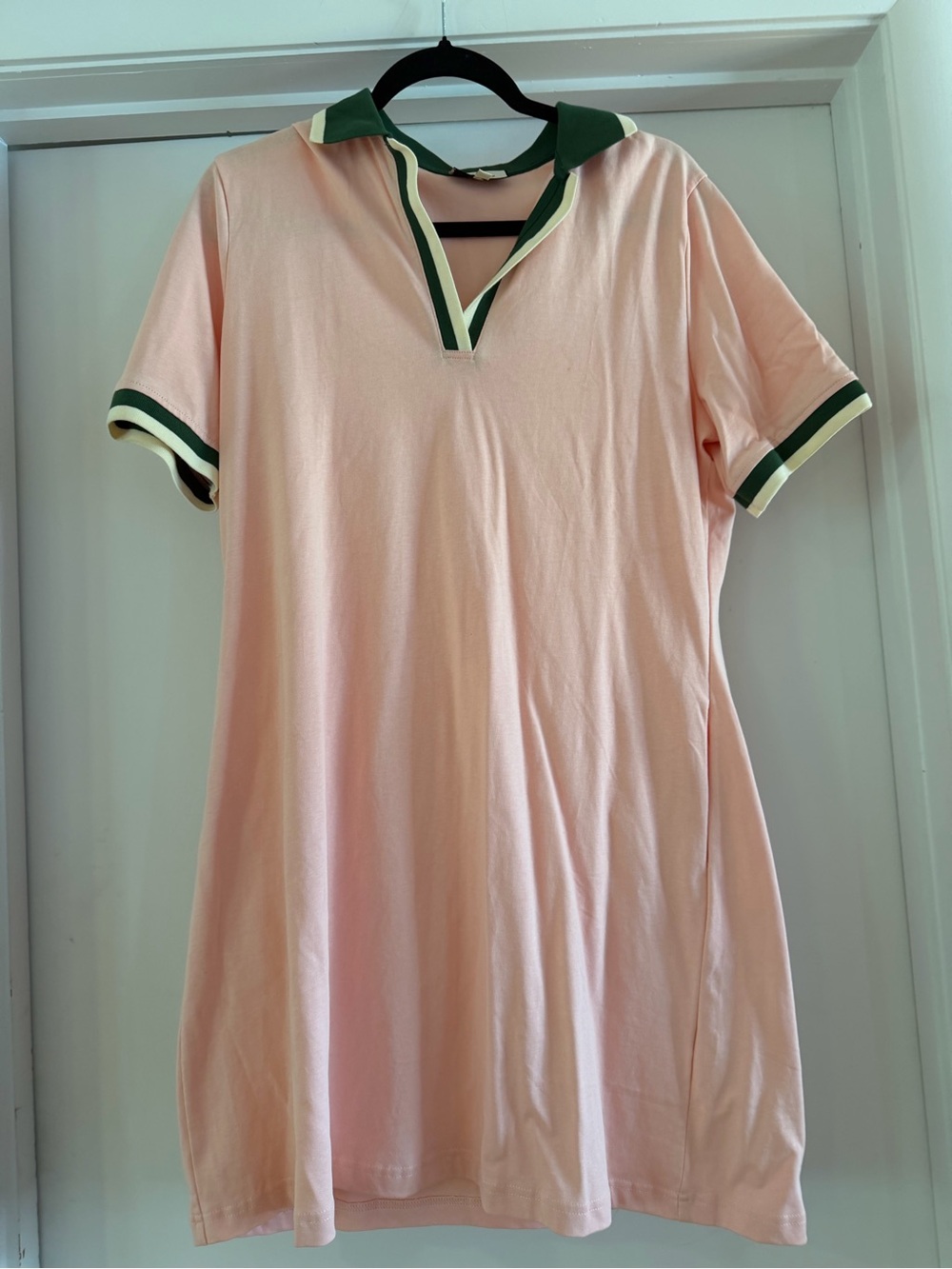 Tuckernuck Pink Green Contrast Polo golf Dress XL Preppy